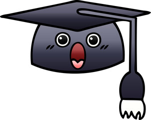 gradient shaded cartoon of a graduation hat