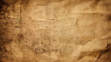 Old paper parchment weathered grunge aged papirus texture. Generative AI.