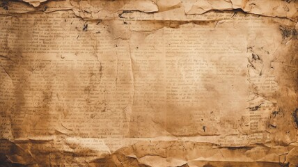 Old paper parchment weathered grunge aged papirus texture. Generative AI.
