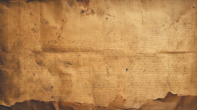 Old paper parchment weathered grunge aged papirus texture. Generative AI.