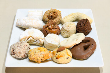 Turkish homemade sweet and savory cookies .Tatli tuzlu kurabiye. Kuru pasta