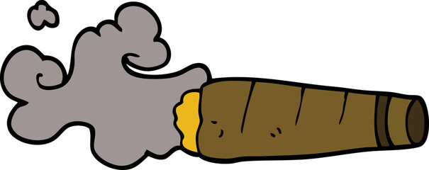 cartoon doodle smoking cigar