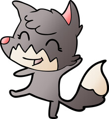 happy cartoon fox