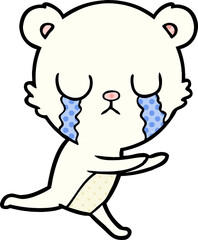 Obraz premium crying polar bear cartoon