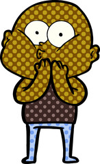 cartoon bald man staring