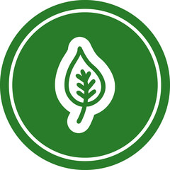natural leaf circular icon symbol