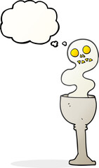 freehand drawn thought bubble cartoon spooky halloween goblet