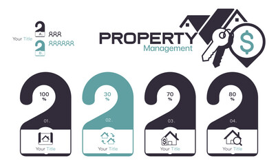 Property management Infographic Design. Subject Icon, Real estate, Presentation.