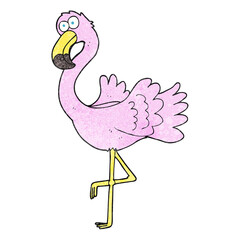 freehand textured cartoon flamingo