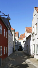 Obraz premium Old houses alley in Aalborg