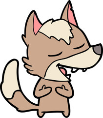 cartoon wolf laughing