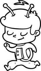 friendly cartoon spaceman running