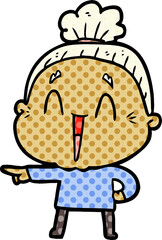 cartoon happy old lady