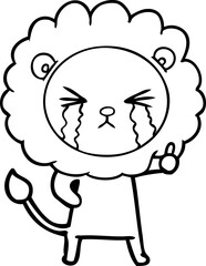 cartoon crying lion