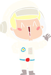 singing flat color style cartoon astronaut