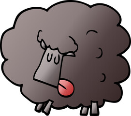 cartoon doodle black sheep