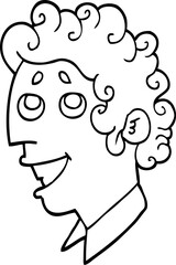 line drawing cartoon man face