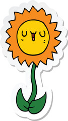sticker of a cartoon flower