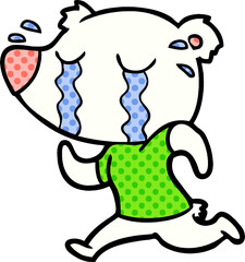 sad little polar bear cartoon