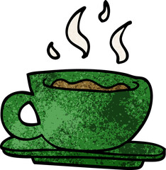 cartoon doodle cup of tea