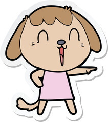 sticker of a cute cartoon dog