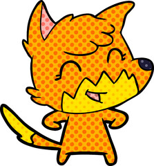 happy cartoon fox
