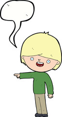 cartoon man pointing with speech bubble