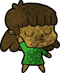 cartoon indifferent woman
