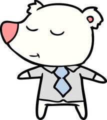 polar bear in shirt and tie cartoon