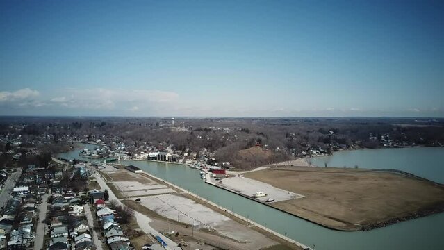 Lake Erie Ontario aerial videography. Port Stanley
