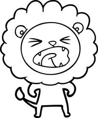 cartoon angry lion