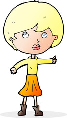 cartoon woman asking question