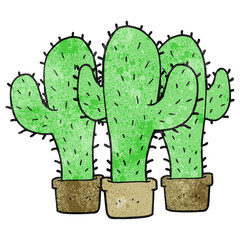 freehand drawn texture cartoon cactus
