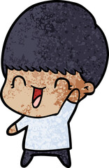 happy cartoon boy