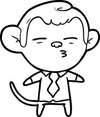 cartoon suspicious monkey