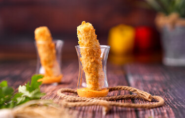 Cigar Roll, Stuffed with Corn and Mozzarella Cheese 