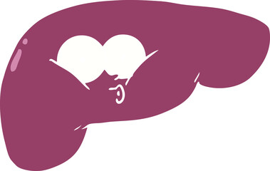 flat color style cartoon curious liver