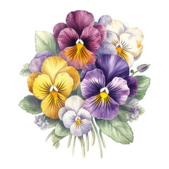 Fototapeta na wymiar Pansy Flower Artwork
