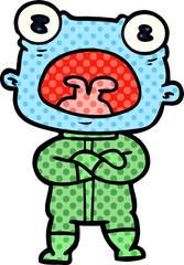 cartoon weird alien communicating