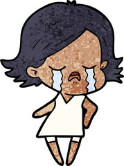 cartoon girl crying