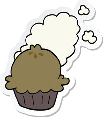 sticker of a cute cartoon pie