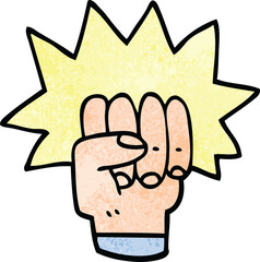cartoon doodle punching fist