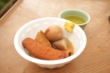 Japanese healthy food, Oden, Hanpen and Egg - 日本料理 おでん はんぺん 卵
