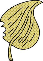 comic book style quirky cartoon munched leaf