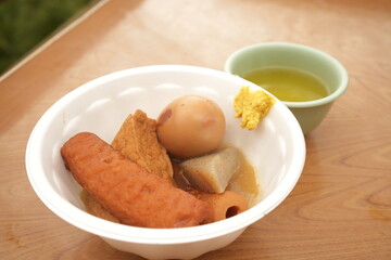 Japanese healthy food, Oden, Hanpen and Egg - 日本料理 おでん はんぺん 卵

