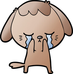 cute puppy crying cartoon