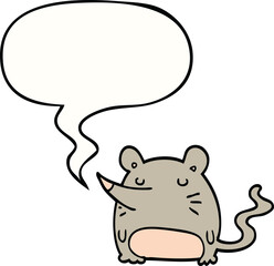 cartoon mouse with speech bubble