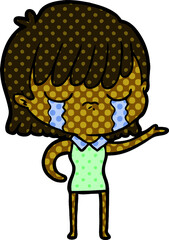 cartoon woman crying