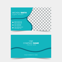 Simple Business Card Layout. Double-sided creative business card template. Minimal Individual Business Card Layout.