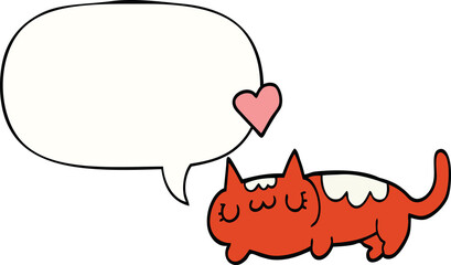 cartoon cat with speech bubble
